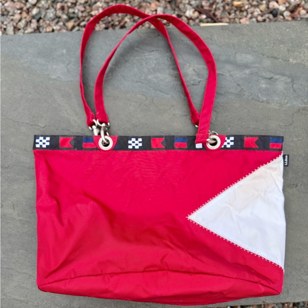 90s LL Bean Tote Bag Outdoor Sailing maritime Flag Boat bag